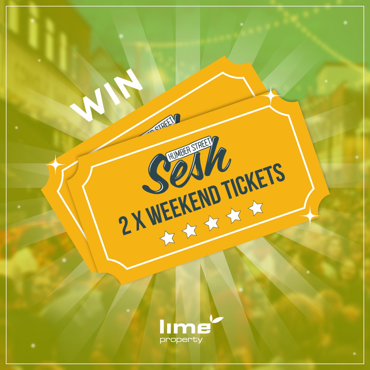 LimeProperty's tweet photo. #WIN x 2 Tickets for @HumberStSesh 2019 🎟️

Just simply FOLLOW &amp; RETWEET to be in with the chance of winning 2 weekend tickets for you and a friend 🎸🌞

We'll be announcing two winners next week! Best of luck 🤞🏻 https://t.co/yaZIQRqvWB