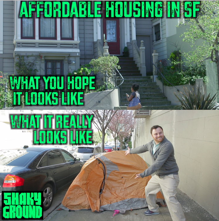 BrokeAssStuart's tweet photo. The harsh reality of looking for a place to live in San Francisco. 

Watch the hilarious @ShakyGroundShow sketch here: 
https://t.co/5ycDRRNokL https://t.co/O2q8XEtNe9