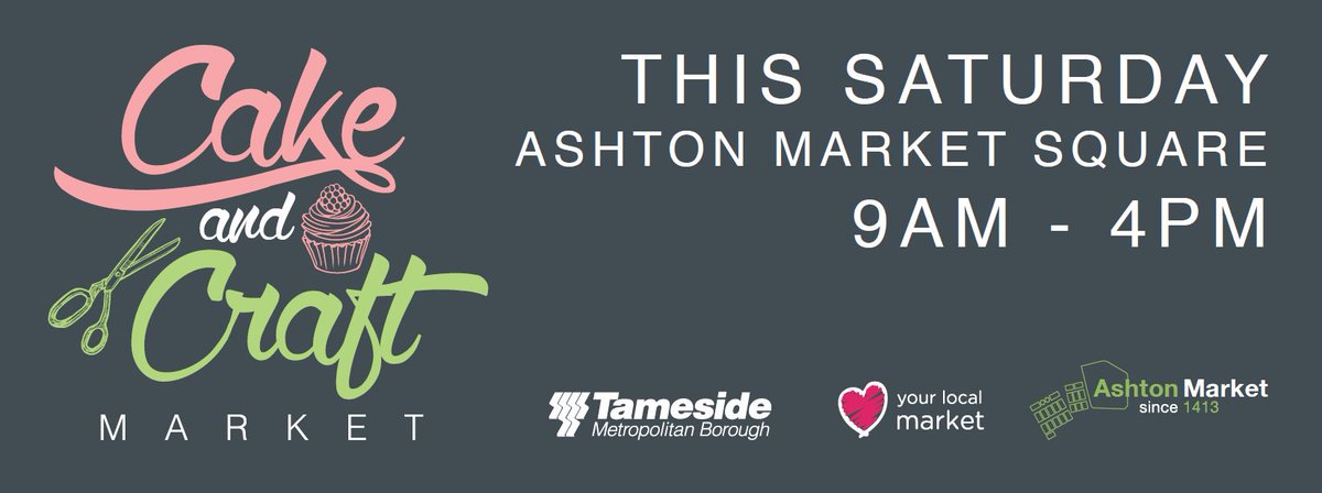 TamesideMarkets's tweet photo. This Saturday sees the return of our very popular Cake &amp; Craft Market, A selection of  independently owned Baked Goods and Craft stalls

#HOMEMADE #HANDMADE #CRAFTY #FRESHLYBAKED https://t.co/IkYFPToYxo