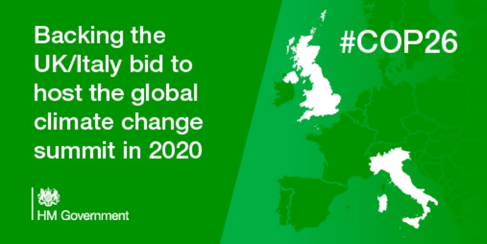 Pls RT if you want UK to host #COP26 AND... - Scrap Heathrow third runway - Ban fracking - Remove the barriers to new onshore wind - Bring forward ban on sale of new petrol/diesel cars - Commit to a Green New Deal