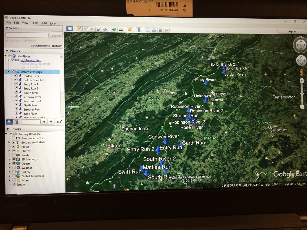 gpcPECfellow's tweet photo. Still at work on our practicums! Ben and I are still using @googleearth to find viable stream sites and preparing a plan for our stream assessment (which starts Wednesday). @chesapeakebay #protectourstreams #pecfellows https://t.co/WYx9ATeB5N
