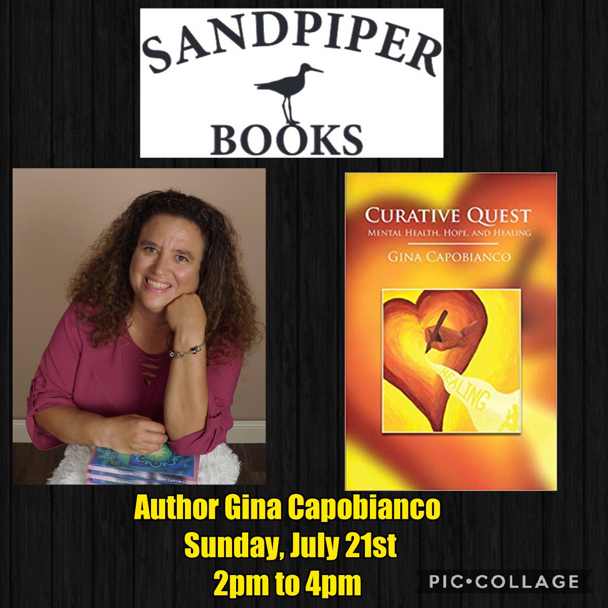 sandpiper_books's tweet photo. Please join us this Sunday at 2pm to hear & meet #SoCalAuthor @gina_capobianco discuss her book CURATIVE QUEST. Bring a friend. #shoplocal
@Beach_Reporter @RedondoBchPatch @Lalamag @TribeLAmag @LosAngelesPoetS @torrancearts @TorranceCAC #booklover #poetry https://t.co/yQkGmibRnI