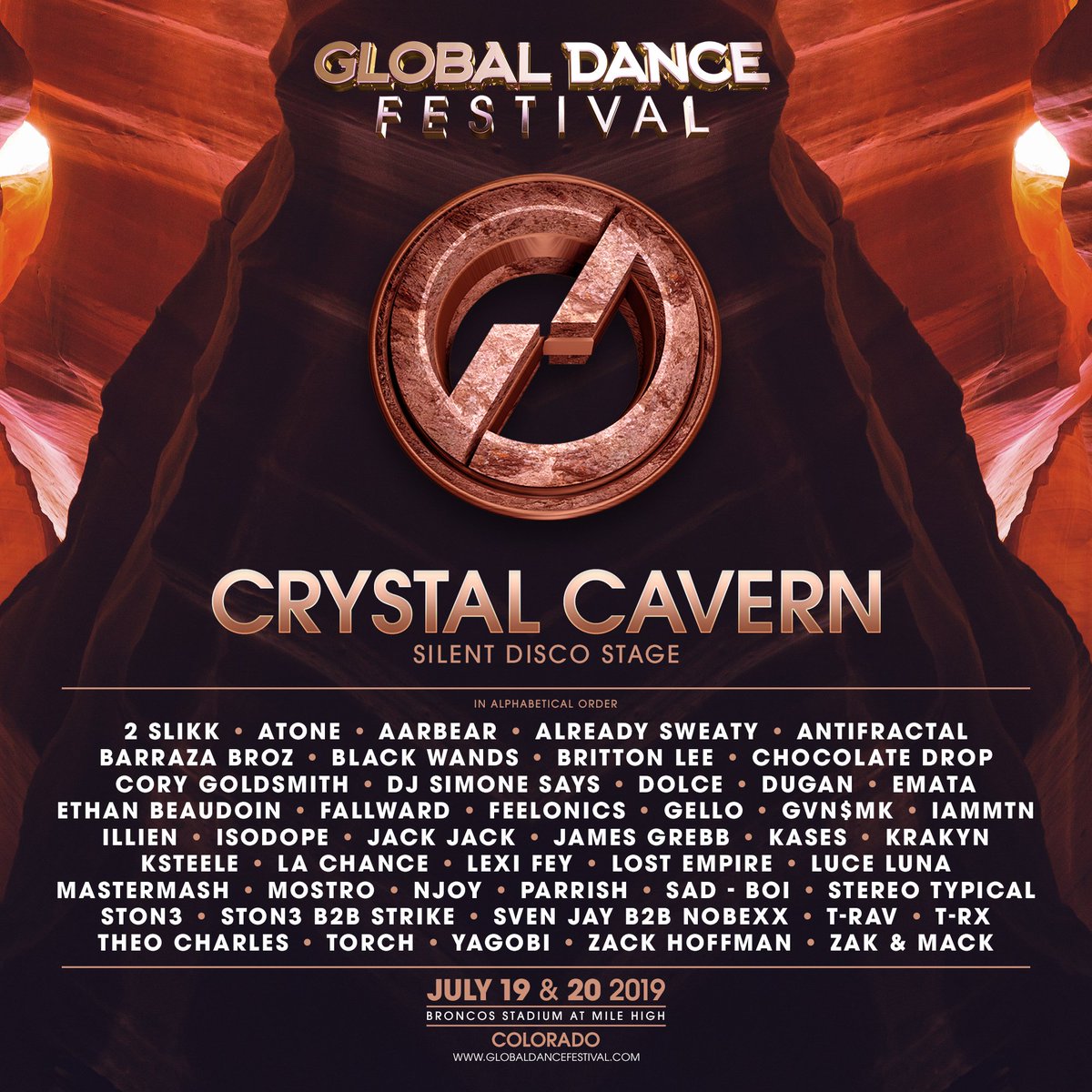 The Global Dance Festival Crystal Cavern lineup for 2019