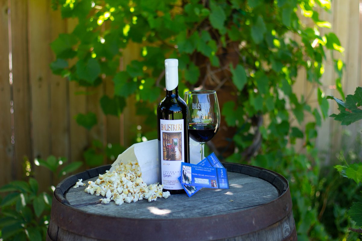 Wine and Movie night is this Saturday the 20th! Tickets available on our website balistrerivineyards.com/upcoming-events