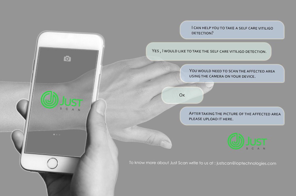 rons1212's tweet photo. Just Scan is a innovation powered by AI and nurtured by @ioptech to transform the Vitiligo detection and patient care. @mcukkemane @niladriroy @SenAnirvan @Devyani20 #AI4Good #AI4healthcare #Vitiligo #Transformation #JustScanIt #JustScan https://t.co/p9i5jHE3dE