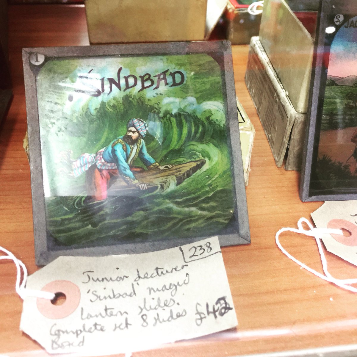 astraantiques's tweet image. Look at these wonderful magic lantern slides we have in,they can be found upstairs in cabinet 238 along with more. #magiclantern #magiclanternslides #sinbad #colourslides #oldmovies #astraantiquescentre #hemswell
