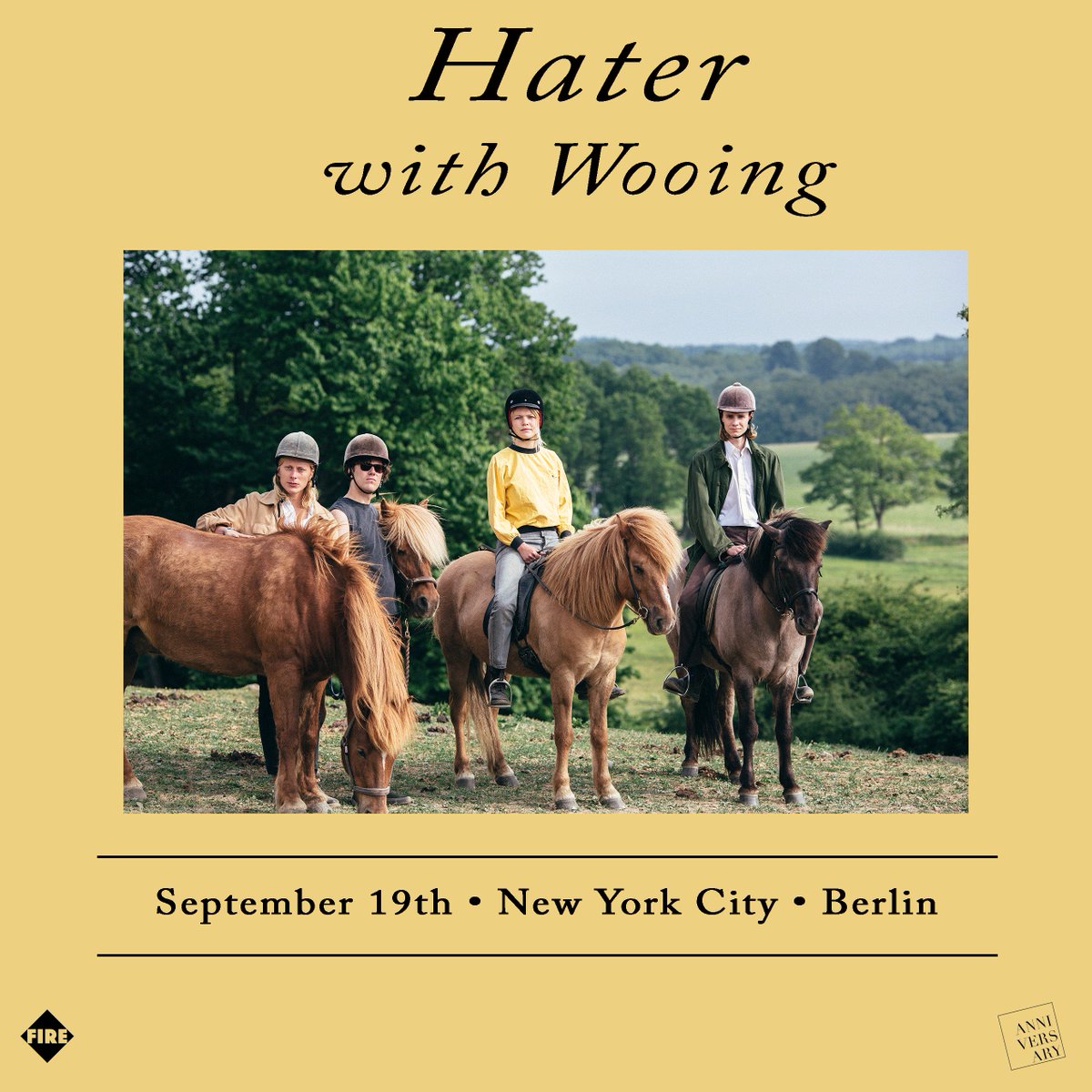 Mark your calendar - next show is 9/19 at Berlin with Sweden's own Hater,  who we're really psyched to see live! 🐴🌻 Snag your tickets here 
ticketfly.com/purchase/event…