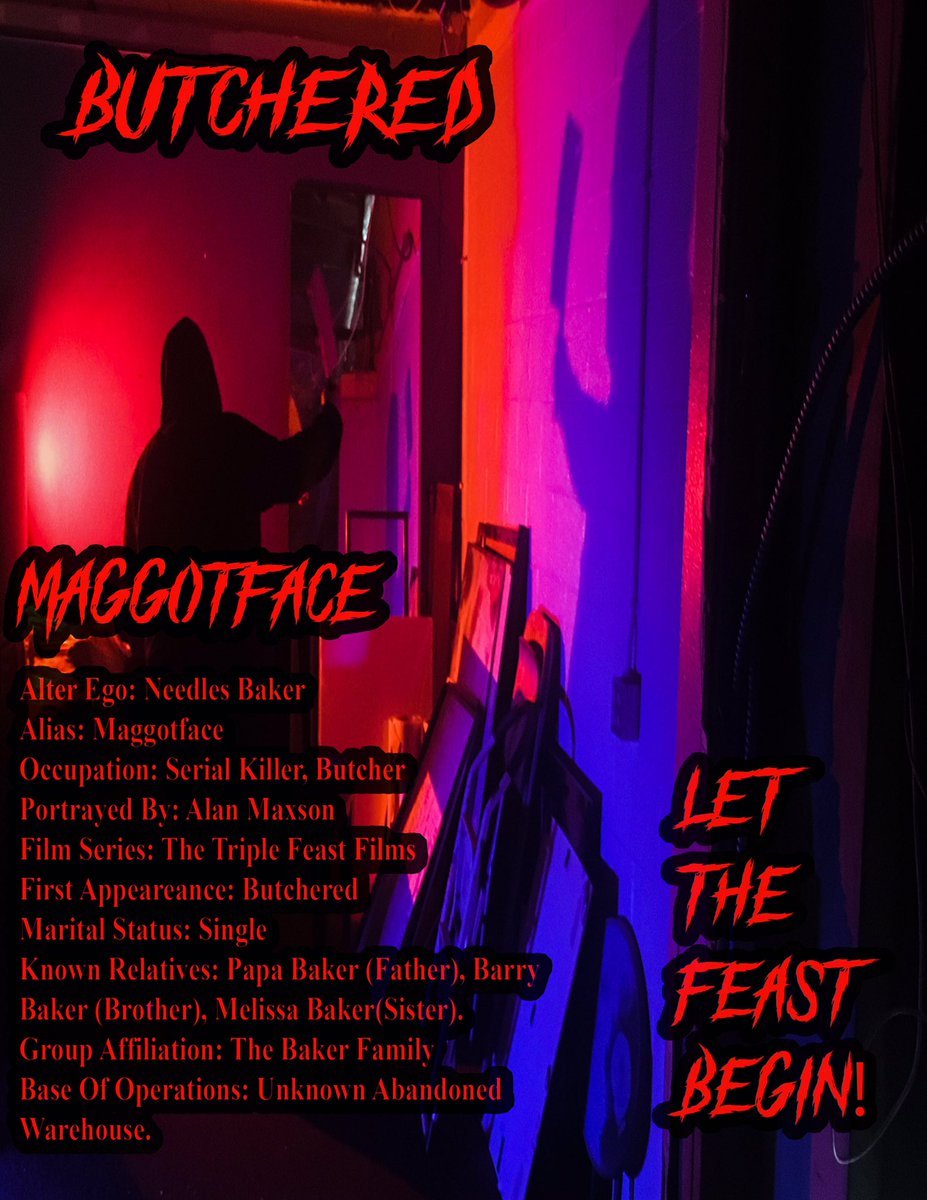 The Introduction Of The Cannibalistic, Deformed Butcher, Maggotface! Stay Tuned! 

#MaggotFace #butcheredfilm #butchered #cinematography #photography #horrorphotography #horror #horrorfilm #horrormovies #slasherfilms #upcominghorrormovies #horrorflick #slasherflick