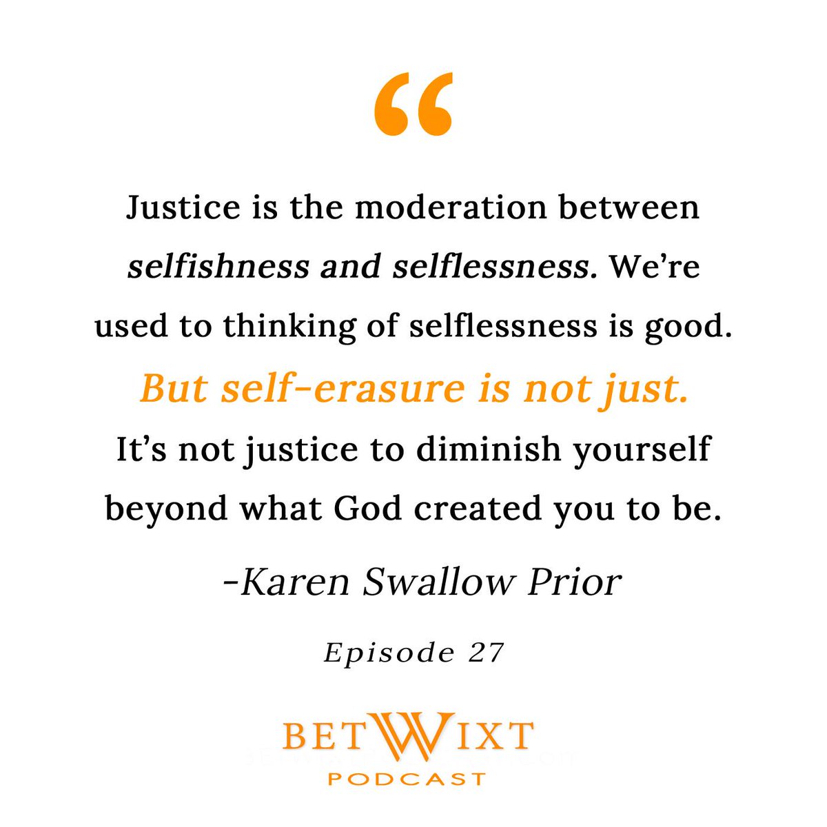 Do you struggle with self-erasure? ⁠

 I ❤️ what @KSPrior says about why self-erasure is not just and how selflessness can be a vice!⁠

🎧 apple.co/2Y01b8E 
⁠
 #selfless #karenswallowprior #podcastlife #womenwhopodcast #spiritualformation⁠
#OnReadingWell #imagoDei