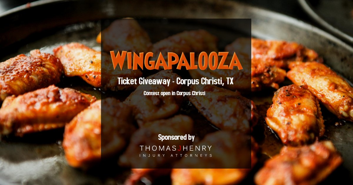 thomasjhenrylaw's tweet photo. Enter now for your chance to win a pair of general admission tickets to Wingapalooza on July 20th at the American Bank Center!

To enter:
- FOLLOW us
- LIKE &amp; RT this post
- TAG a friend in the comments

For additional entries, you can enter through our Facebook and Instagram. https://t.co/amquY5m8Wo