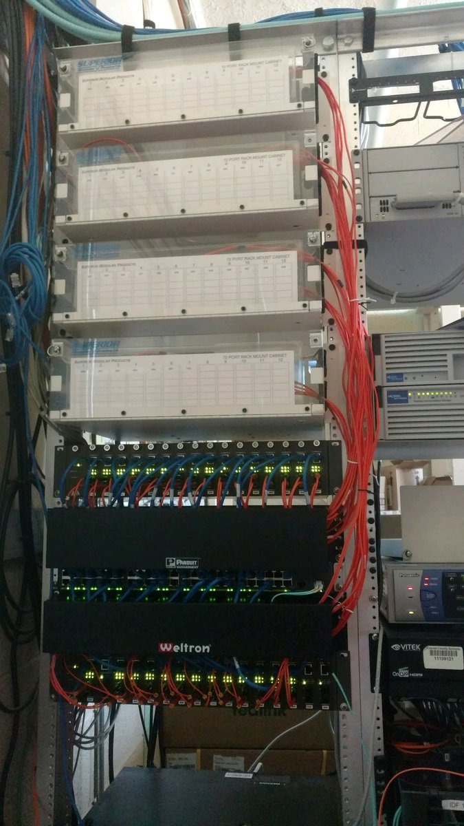 rgfriebel's tweet photo. This makes me so happy...a nice, neat, organized network rack. Great work Earl! #craventech #NoMoreSpaghetti https://t.co/EsvljjNWCa