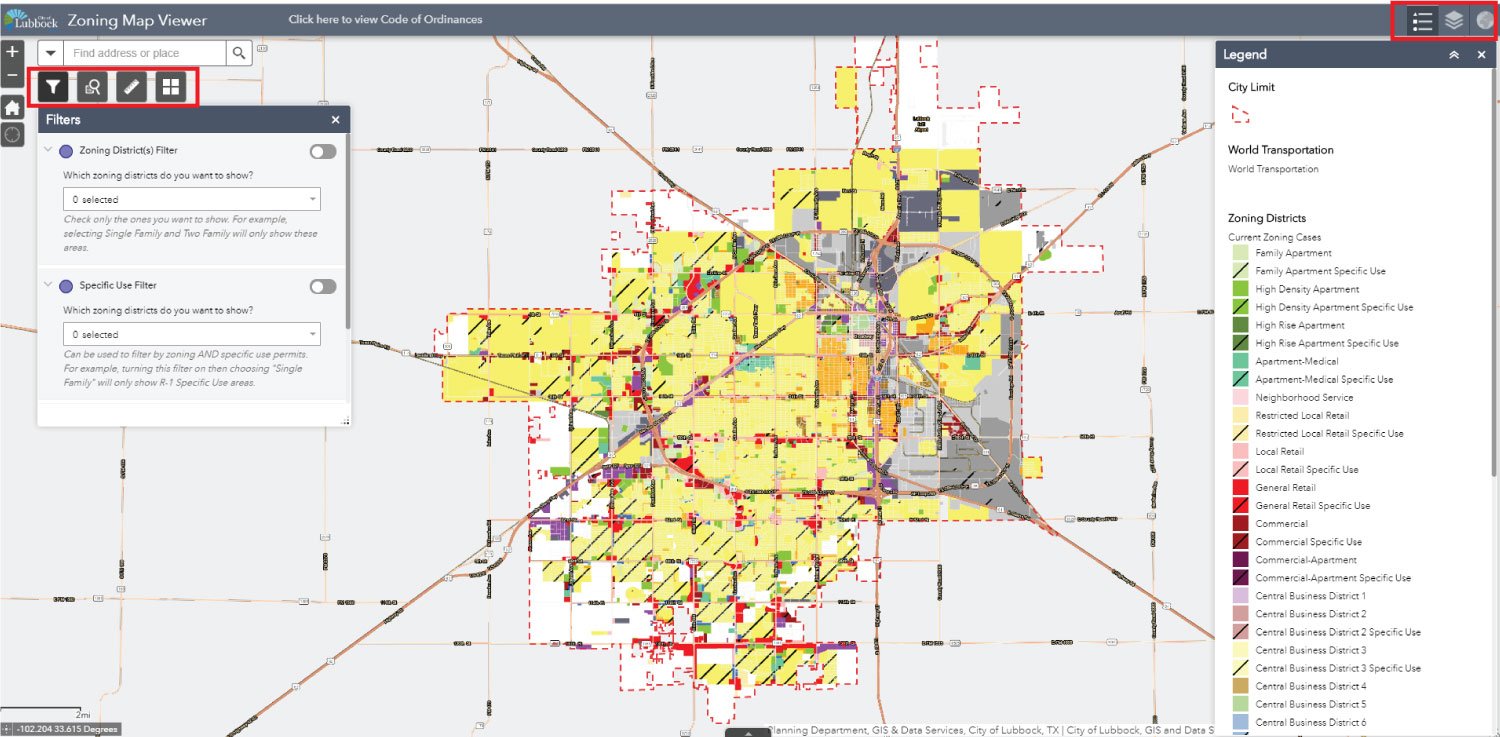 City Of Lubbock Gis City Of Lubbock On Twitter: "Our Gis And Planning&Zoning Teams Created A  Digitalzoningmap! Zoning Of Property, Zone Case Ordinance Number, Date  Council Approved Ordinance & Conditions/Specific Use On Property. Filter By  Zoning
