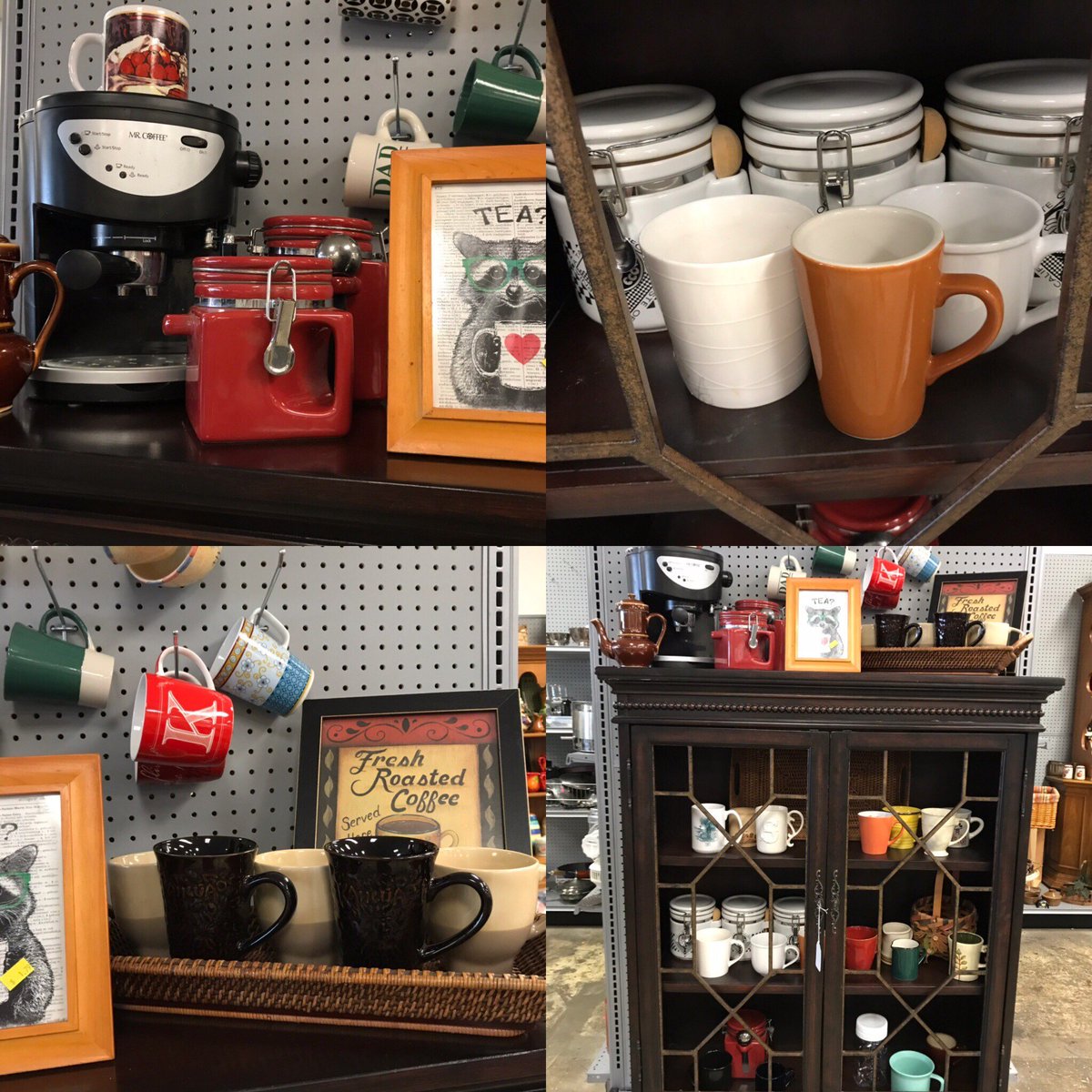Now we know where to get all the great gear to set up Sunday's Coffee bar! #thriftscore #thriftstore #coffee