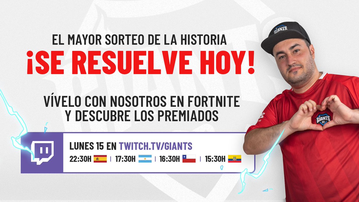 ¡Hoy finalmente podremos resolver los ganadores del sorteo que realizábamos junto a <a href="/LOLiTOFDEZ/">LOLiTO FDEZ</a>!

Os esperamos en una hora en nuestro canal. ¡No te lo pierdas!

📺 twitch.tv/giants

#WeAreGiants #VodafoneGiants