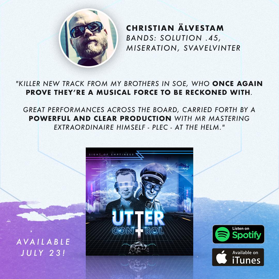 sightofemptines's tweet photo. What #ChristianÄlvestam from #Solution.45 | #Miseration | #Svavelvinter, thinks about our upcoming new single "Utter Control"?
Pre-save on @Spotify NOW! - https://t.co/iAI2Qst6B6 - Available July 23!
#SightofEmptiness #NewMusic #CostaRica #Future #Metal #UtterControl https://t.co/699aIuXY6W