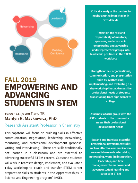 Mack_Lab's tweet photo. Looking for a STEM-based Capstone then check out Empowering and Advancing Underrepresented Students in STEM. @PSUnst #portland_state https://t.co/craIh2rFXg