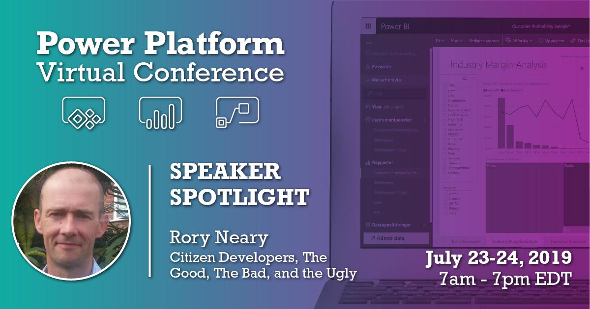 AzureRory's tweet photo. Join me on Weds. July 24 at 9 a.m. EDT for my session on #Citizen #Developers at the 2 day #Power #Platform Virtual Conference - only $49. Register today! #PowerPlatformCon #PowerBI #PowerApps #MicrosoftFlow @PowerApps https://t.co/975mVkPRWB @LuiseFreese 🤓 https://t.co/uIQ1kV42jj
