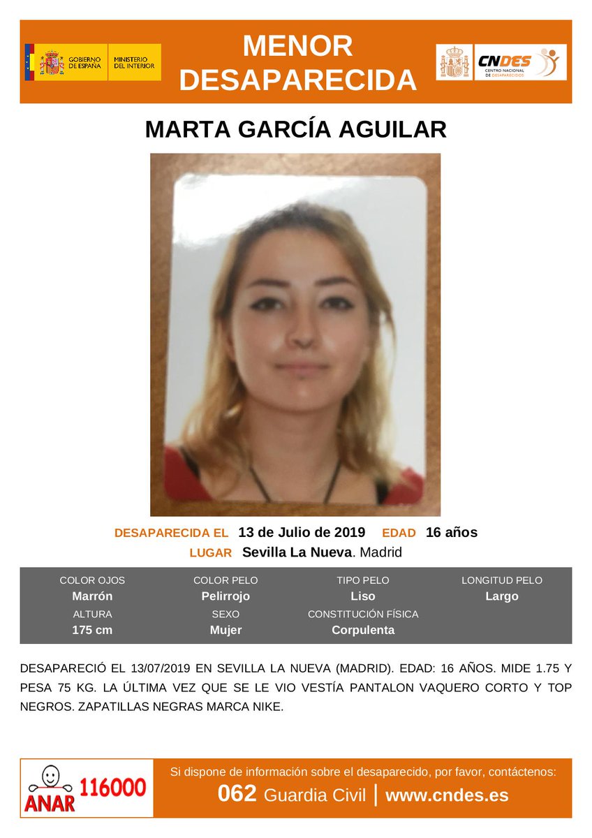 🆘#MUYURGENTE ⚠️
Esta es Marta, una #menor que ha #desaparecido en Sevilla la Nueva #Madrid 

Si la ves llámanos 
☎062
☎112
Colabora, tu RT no cuesta nada y es muy importante para localizarla