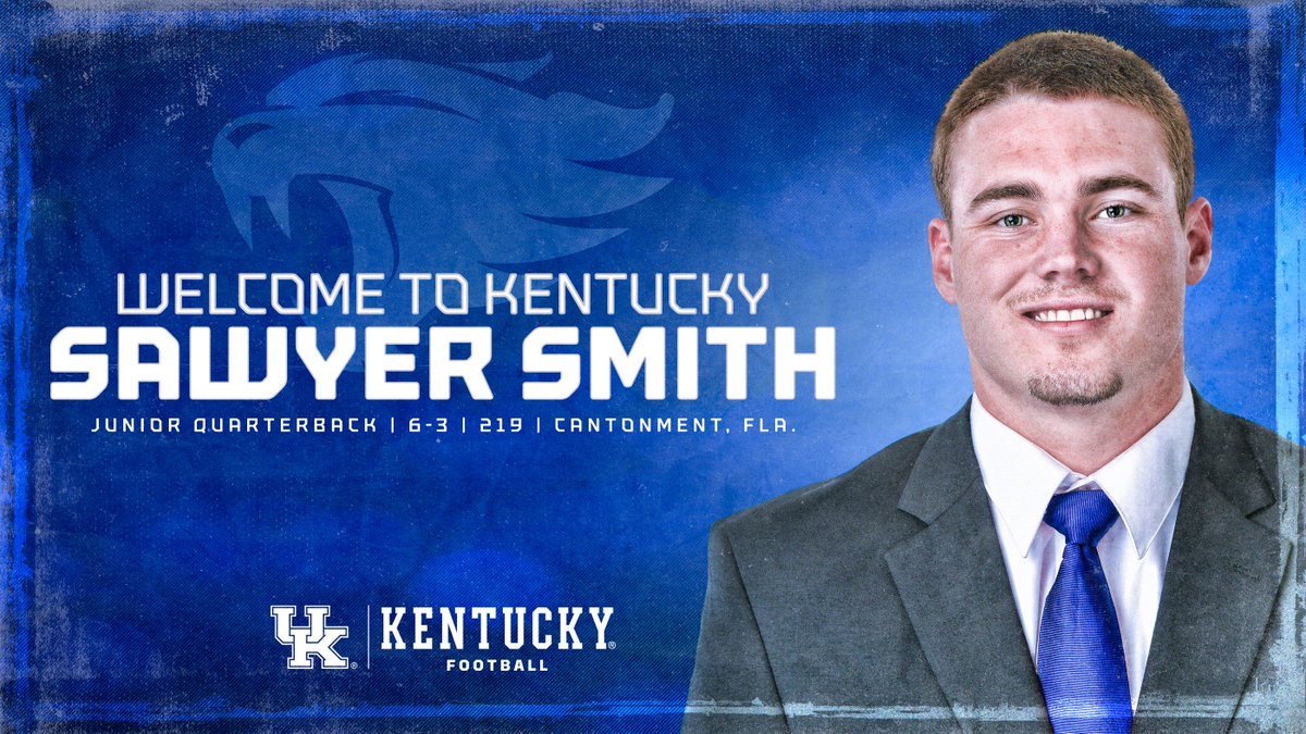 UKFootball's tweet photo. Welcome to the family, @smittyyy22! 

Read all about QB Sawyer Smith here >>  https://t.co/5PSDvYKZZe

#BringIt https://t.co/vlqm6hnYM5