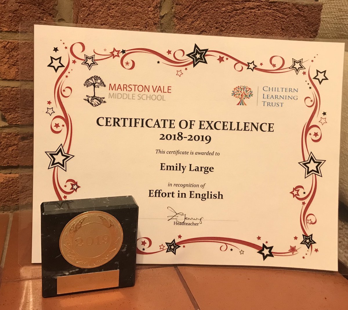 KerryLarge's tweet image. Super proud of Emily winning an award at school tonight #year6 @MVM_school