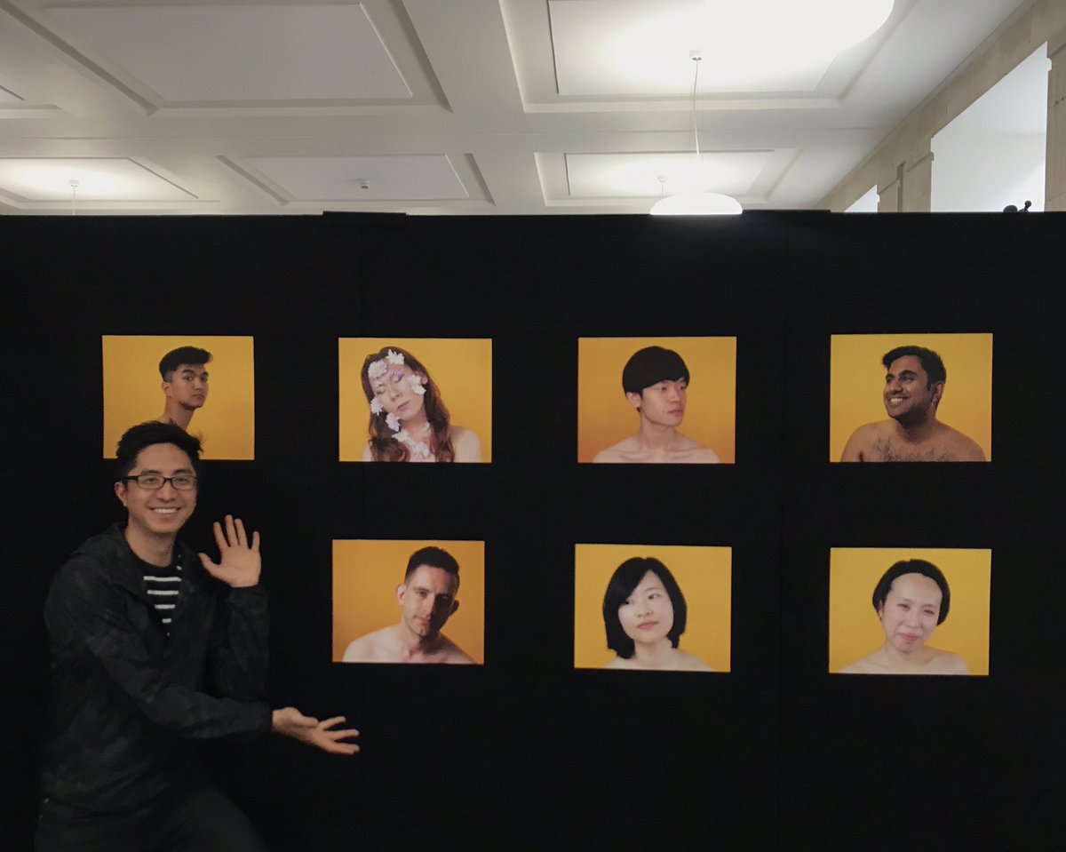 I do declare this exhibition open! 
🥂🍾 thank you so much to @Rhea_Tuli for believing in me! And to Amanda, Anick, Claire, Long, Sheldon, Thien, Yu Chen for being my models #WeAreBlackAndGold
#QueerAsia @TheQueerAsia @SOAS @CemeteryClub @Anickians