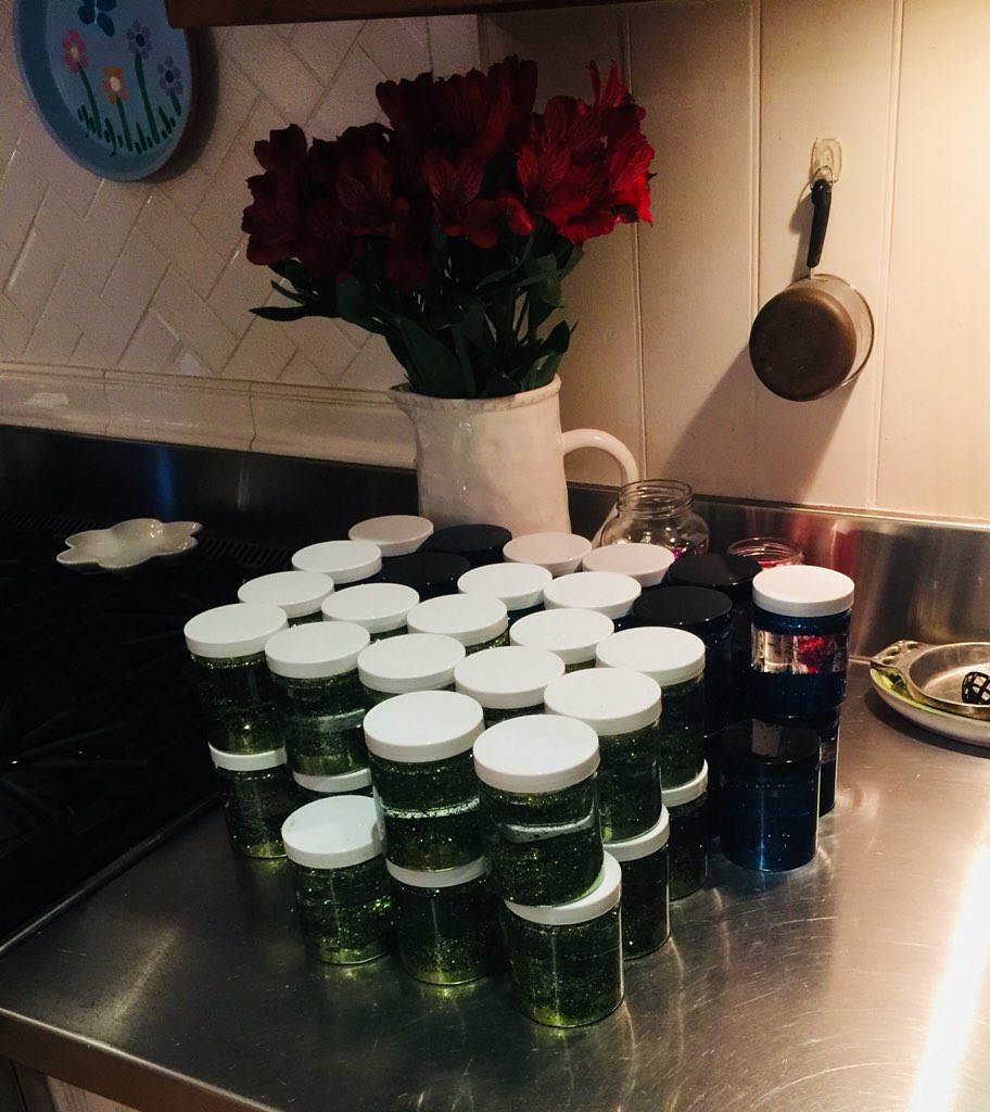 TheACMCounselor's tweet photo. Have you ever wondered what 48 #settleyourglitter jars look like? @CounselorRHE and I can’t wait to share these with each of our classes during our first rounds of classroom guidance! #risdcounselorgreatness https://t.co/AuMur5BSlH