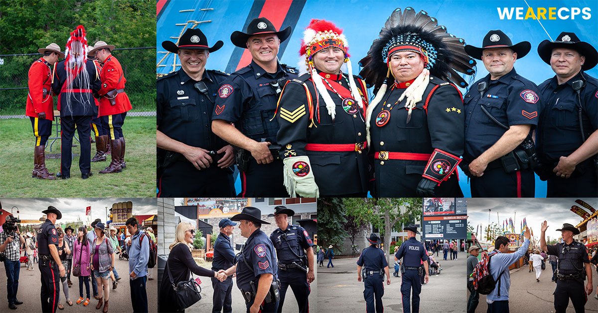 CalgaryPolice's tweet photo. Hats off to you #Calgary!  We'd like to thank all Calgarians and visitors alike, for another successful edition of the Greatest Outdoor Show on Earth, and for letting us enjoy a few @calgarystampede mini donuts along the way! #Stampede2019 #yahoo #yyc https://t.co/tCnZgcxOZh
