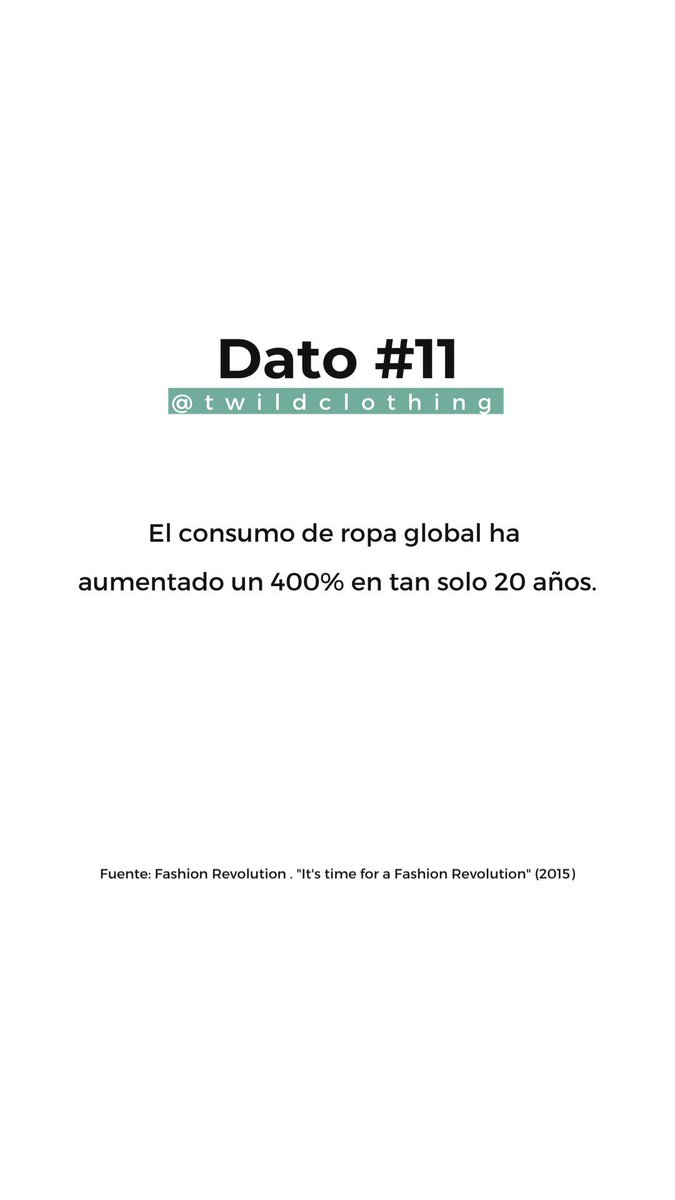 #Dato11 El consumonde ropa global ha aumentado un 400% en tan solo 20 años.

Fuente: developmenteducation.ie/media/document…