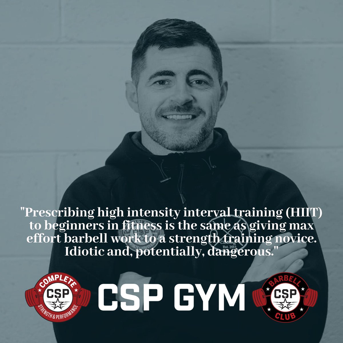 CSPgym's tweet photo. One of the biggest issues with Fitness today is the over-prescription of high intensity interval (HIIT) type protocols and methodologies.

Technique first, volume second and, only then, intensity! https://t.co/Odh9Sl2GSj