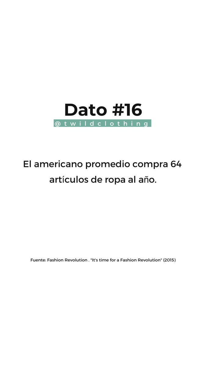 #Dato16 El americano promedio compra 64 artículos de ropa al año.

Fuente: developmenteducation.ie/media/document…