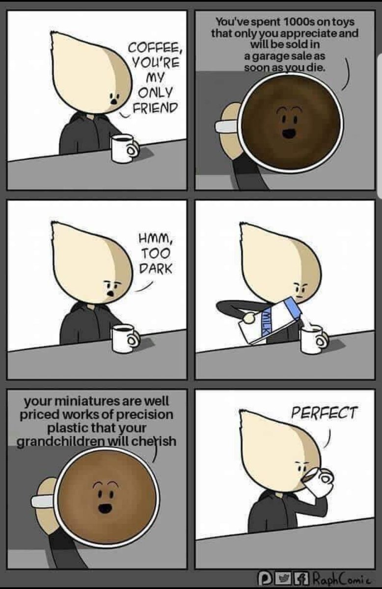 The_Battle_Cast's tweet photo. Haha! I drink my coffee with a healthy amount of cream 😋. ☕

#boardgames #boardgame #bgg #miniaturemonday #miniaturepainting #miniatures #warhammer https://t.co/opCzdAFNsR