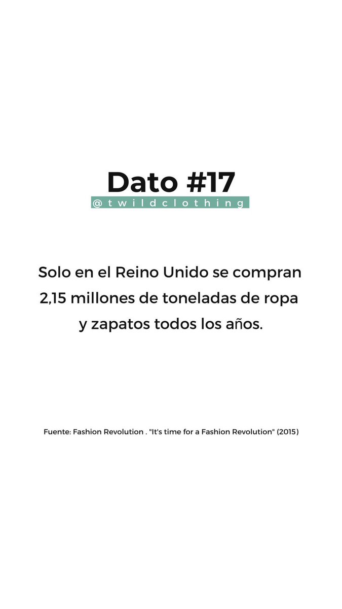 #Dato17 Solo en el Reino Unido se compran 2,15 millones de toneladas de ropa y zapatos todos los años.

Fuente: developmenteducation.ie/media/document…