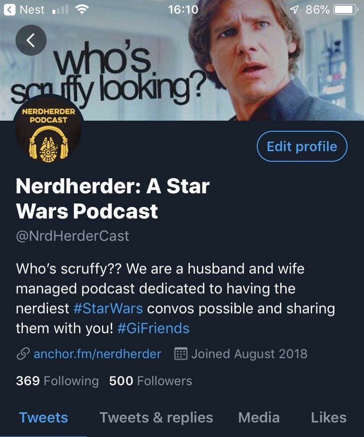 NrdHerderCast's tweet photo. Wow 😮 
500 followers. That is insane. Thank you all so much!! For those that listen or watch or just hang out. This is incredible. Here’s to the 500 MORE!! 🥂 https://t.co/96LAiI6fOa