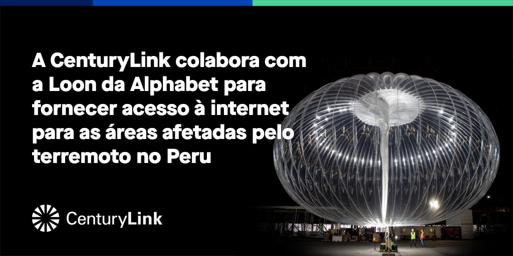 cirion_br's tweet photo. 48 hs depois do terremoto no Peru, a #LoonForAll pode conectar balões ao backbone de Internet usando suas estações terrenas e as soluções da #CenturyLink. Isso permitiu conectividade nas áreas onde o corte foi total e mantém a população comunicada. https://t.co/YiLBjWMOHw