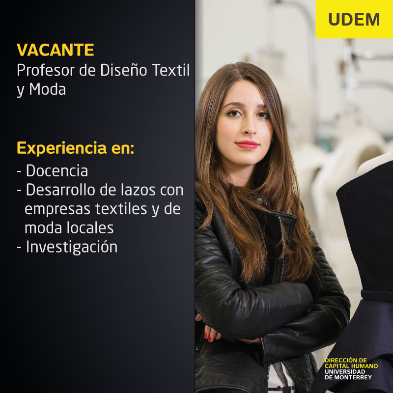 UDEMJobOpps's tweet photo. ¡Estamos en búsqueda de un Profesor de Diseño Textil y Modas! Conoce los requisitos y postúlate en👇👇
https://t.co/HgV3SzL62c

#Diseño #Textil #Moda #TextilYModa #Profesor #UDEMJobOpportunities #UDEMJobOpps #EnLaUDEM https://t.co/7xxntFYcpq