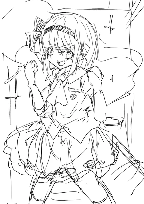 かわいいラフが描けた
線画にするとダメになる法則が働きそうで怖い 