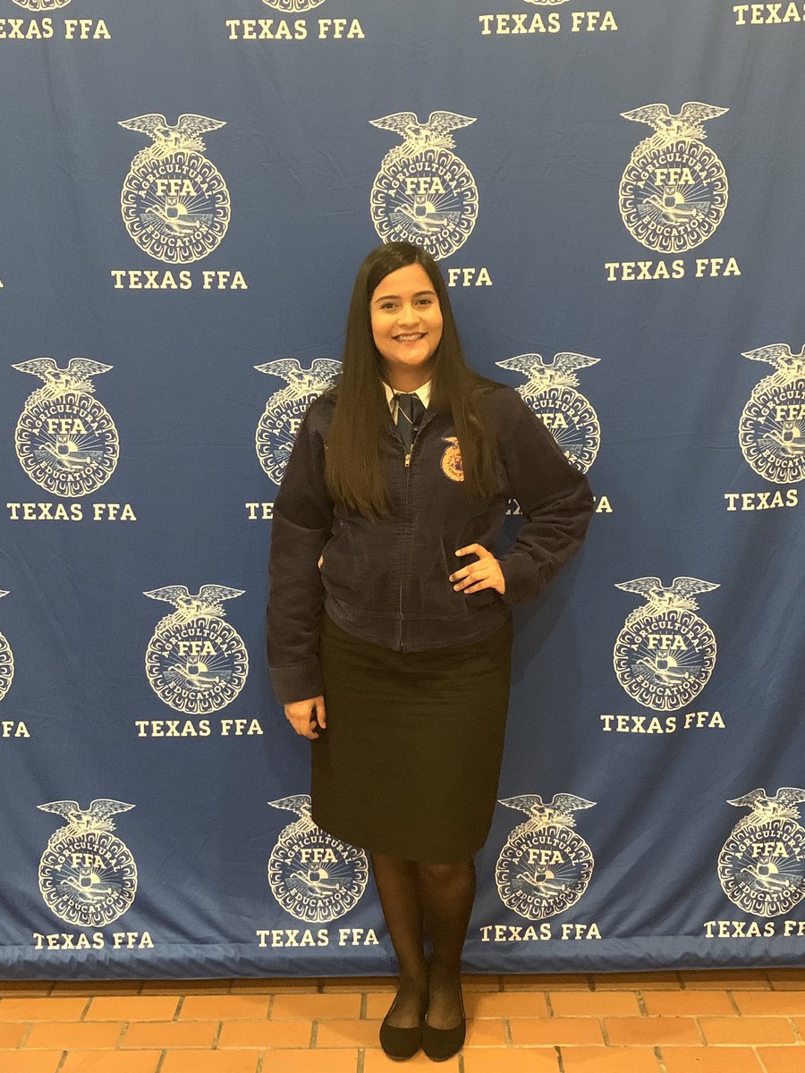 MrsRGalvan's tweet photo. A huge congrats to @WeslacoEastFFA Spanish Creed speaker Andrea Martínez - she is a top ten finalist at the 91st @TexasFFA State Convention and the lone representative for @AreaXFFA and @citrusvalleyffa #eastsidestrongside #sisepuede #muybienarea10 https://t.co/D03t2ohmXM