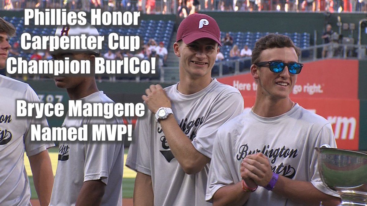 A victory lap at "The Bank" for BurlCo⚾️! The <a href="/Phillies/">Philadelphia Phillies</a> honor Burlington County for winning the <a href="/CarpenterCupBB/">Carpenter Cup Classic Baseball</a> title. Recent <a href="/RVRHS_Athletics/">RVRHS Athletics</a> grad Bryce Mangene takes home the MVP award💪!

Watch the story here 👉 jerseysportszone.com/phillies-recog…