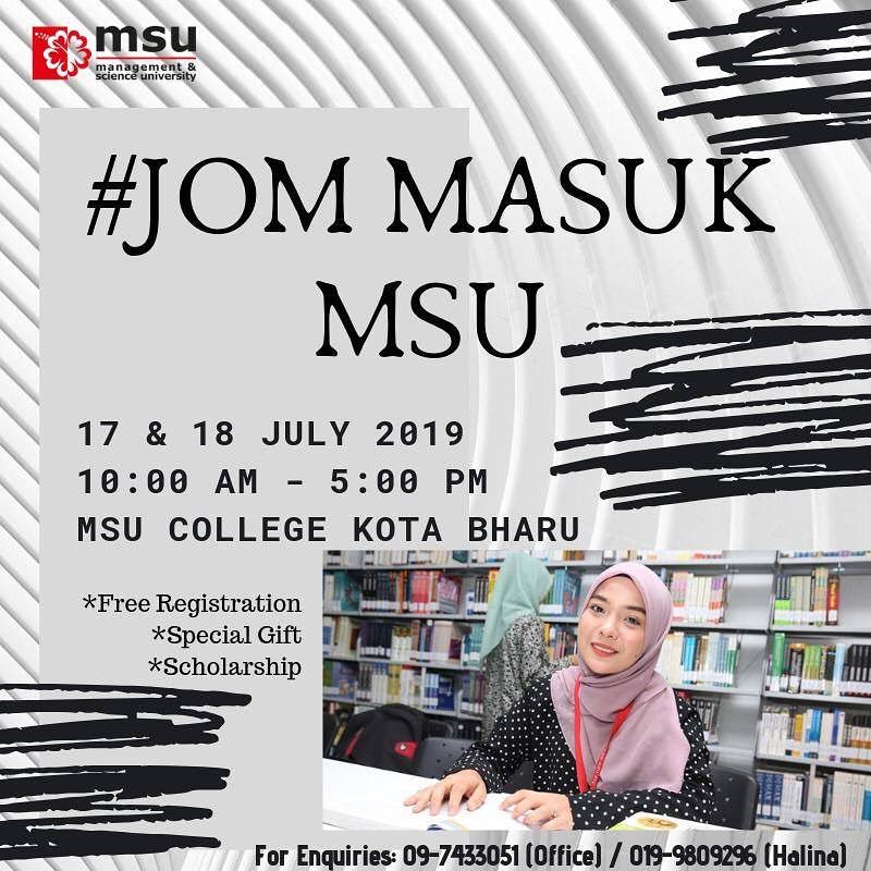 jebatlaila's tweet photo. Meet our academic counsellors, check out our campus & learn more about life as #MSUrian🌺. Take this change to grab the scholarship offered & our special gift this month!
#go2MSU🌺 #spm18 #stpm2018 #matrikulasi
FOR MORE INFO:
📲https://t.co/saVK7nBojy 🌺😊 https://t.co/Gl1RTLk5ug