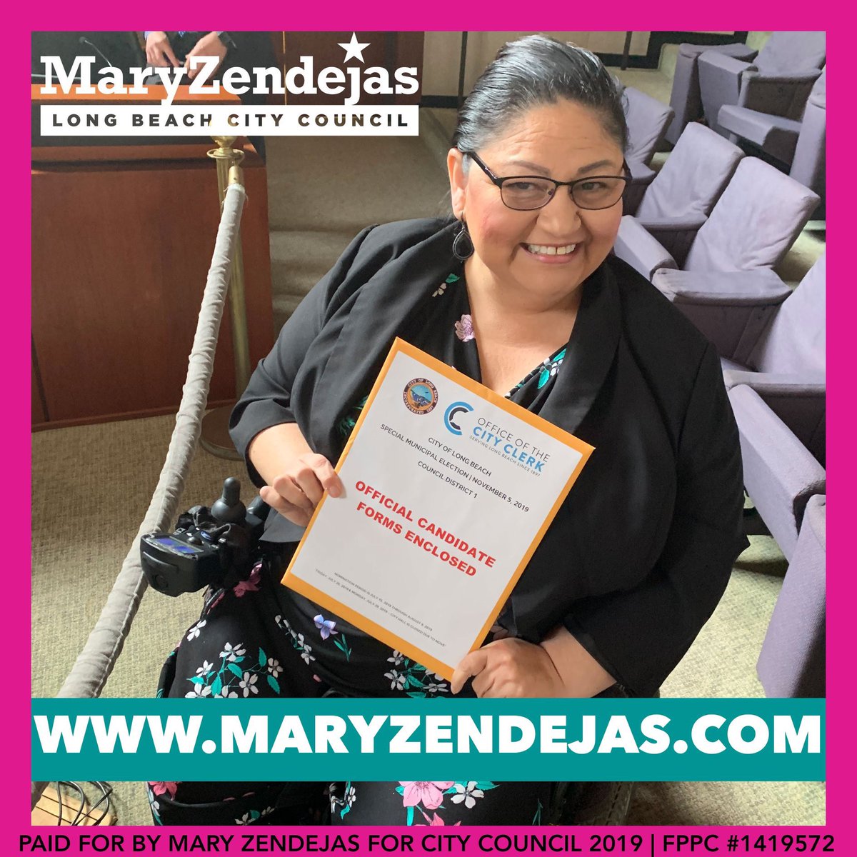 MaryZendejasLB's tweet photo. We have officially pulled papers to run for City Council - D1! Are you ready to join the #ZHive? We need your support by donating to our campaign TODAY! Click the link below to donate $25,$50, $100 or any amount to ensure we get our message out to voters! https://t.co/gnswZR0TvP https://t.co/hFr3qvGSJt