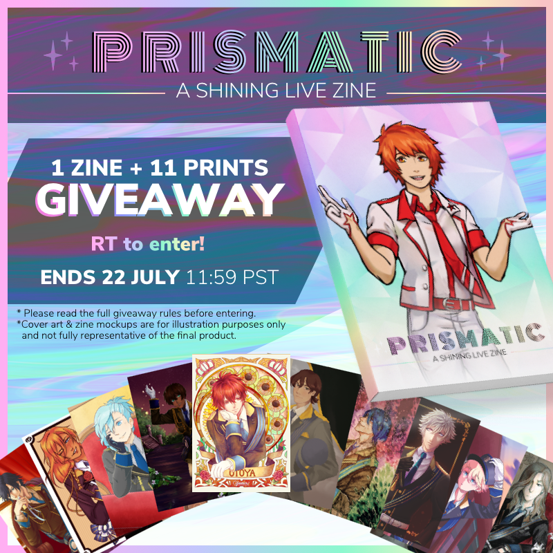 UtapriFanzine's tweet photo. 🌟PRISMATIC ZINE GIVEAWAY!🌟 (Ends 11:59pm PST, Jul 22nd 2019)
We're giving away 1 copy of the zine + a full set of 11 prints!
- RT to enter
- Winner must be following us
- Winner will be refunded if they have already pre-ordered a zine
#shininglive #SLzine #utapri https://t.co/ozwExsfo9T