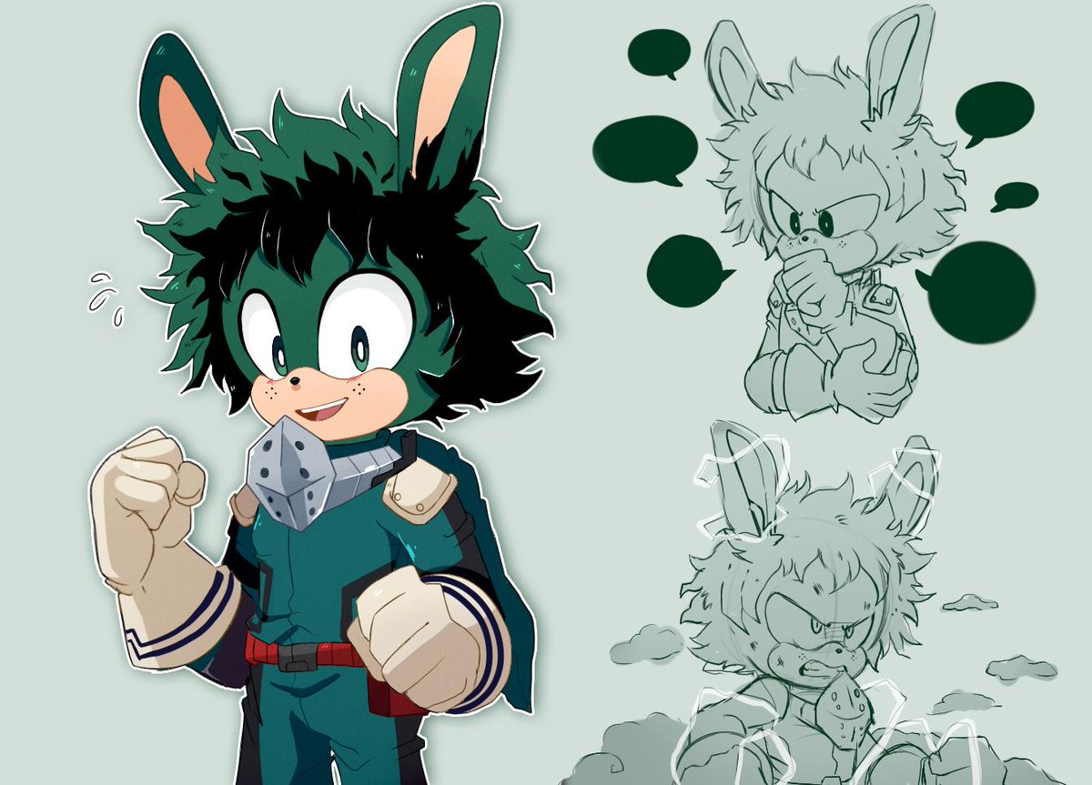 ...So I'll just leave this old Deku drawing in his Sonic version! 