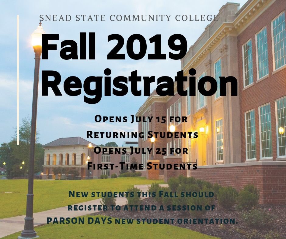 Returning students, Fall Registration is now open! New students, you can register today for Parson Days! Visit snead.edu for details. #OneACCS #fall