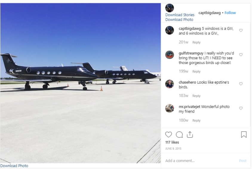 Thanks and credit to  @Barbsydoll for this great find! This is Epstein's pilot's Larry Visoski's Instagram page. His daughter happens to be in Army Mil Intel. Not really relevant but want to make a note of it. His jets and at Epstein's Zorro Ranch. https://www.instagram.com/captbigdawg/ 