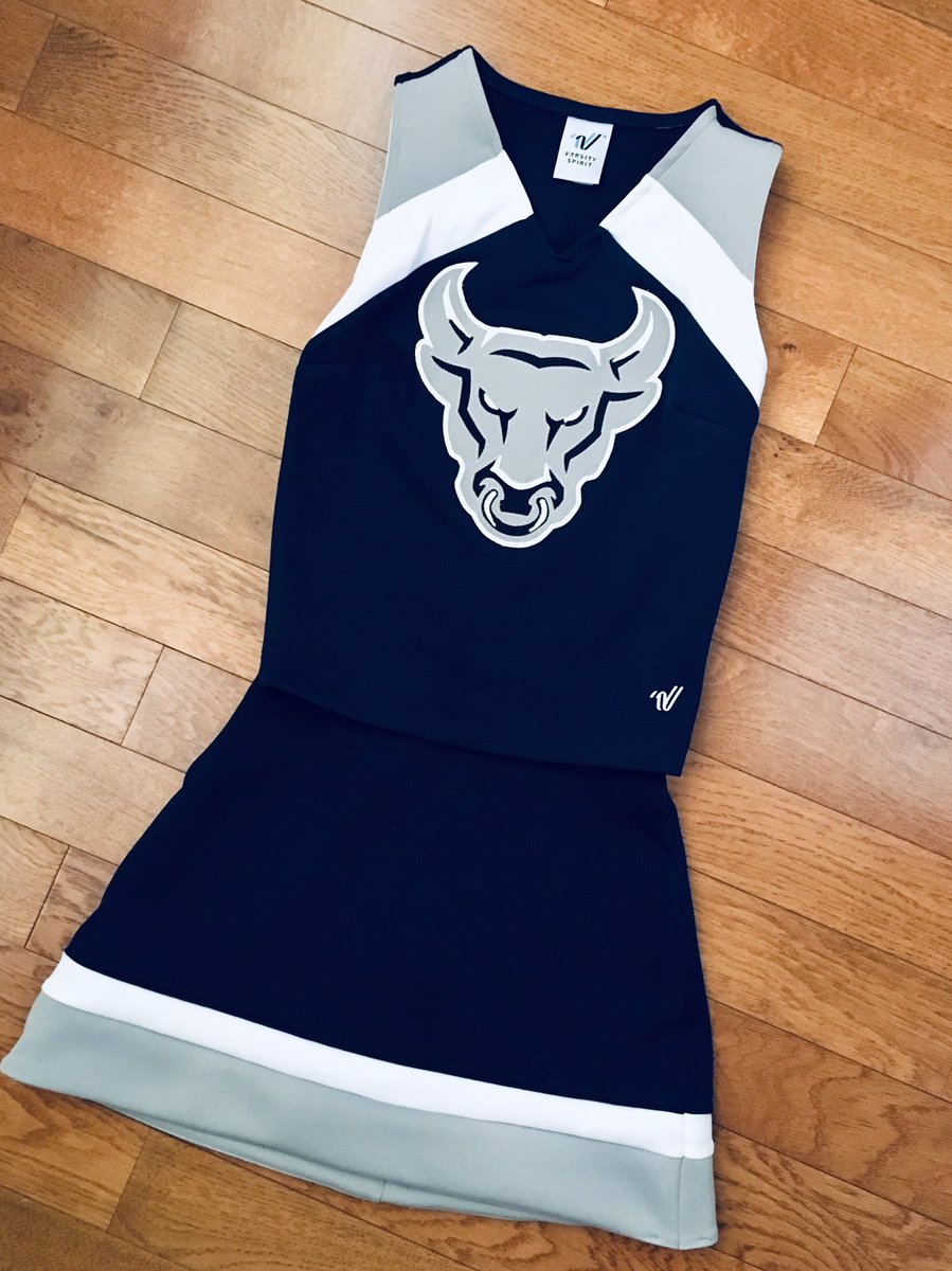 PCHSBullsCheer's tweet photo. Just in time for camp!  Uniforms have arrived! @VarsitySpirit we love them!  #traditionstartsnow #gobullscheer https://t.co/Yp8JrQCOJ9