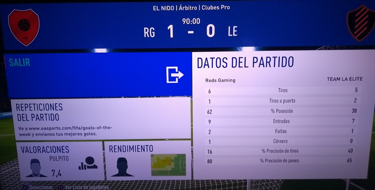 ExcessQuality2K's tweet photo. #TorneoredsA

@RedsGamingFIFA 1-0 @EliteQuality_  

Enhorabuena al rival 👍, bien jugado. https://t.co/9Zlo6mhyXE
