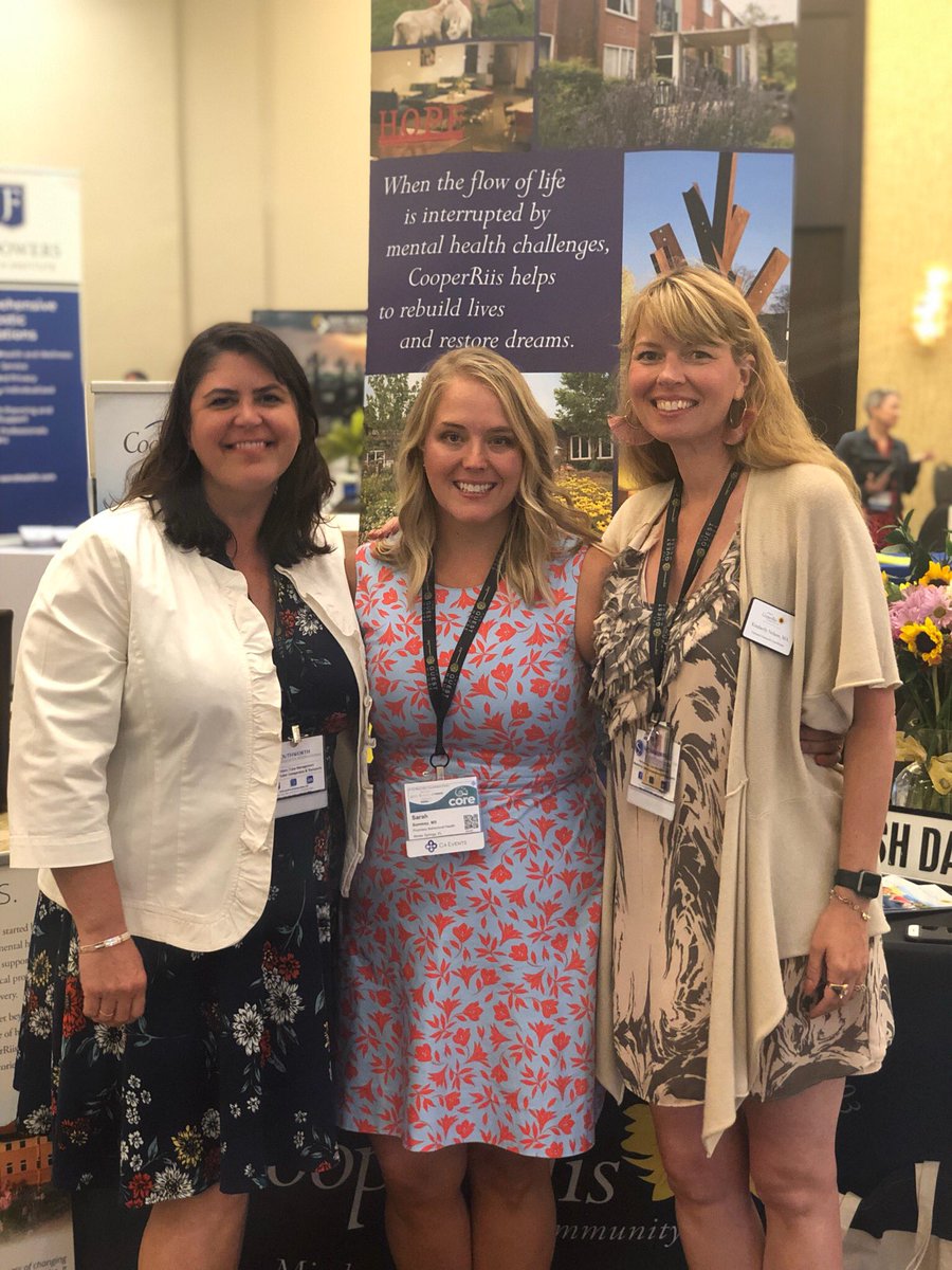 CooperRiis's tweet photo. Thank you Sarah Summey with Promises Behavioral Health, Meg Horne with The Menninger Clinic, and Fran Marcone with Origins Behavioral HealthCare for visiting with Kimberly Nelson at #C4CORE on Amelia Island in FL. Always great to hear updates with your programs! https://t.co/0EZSi2kc3Y