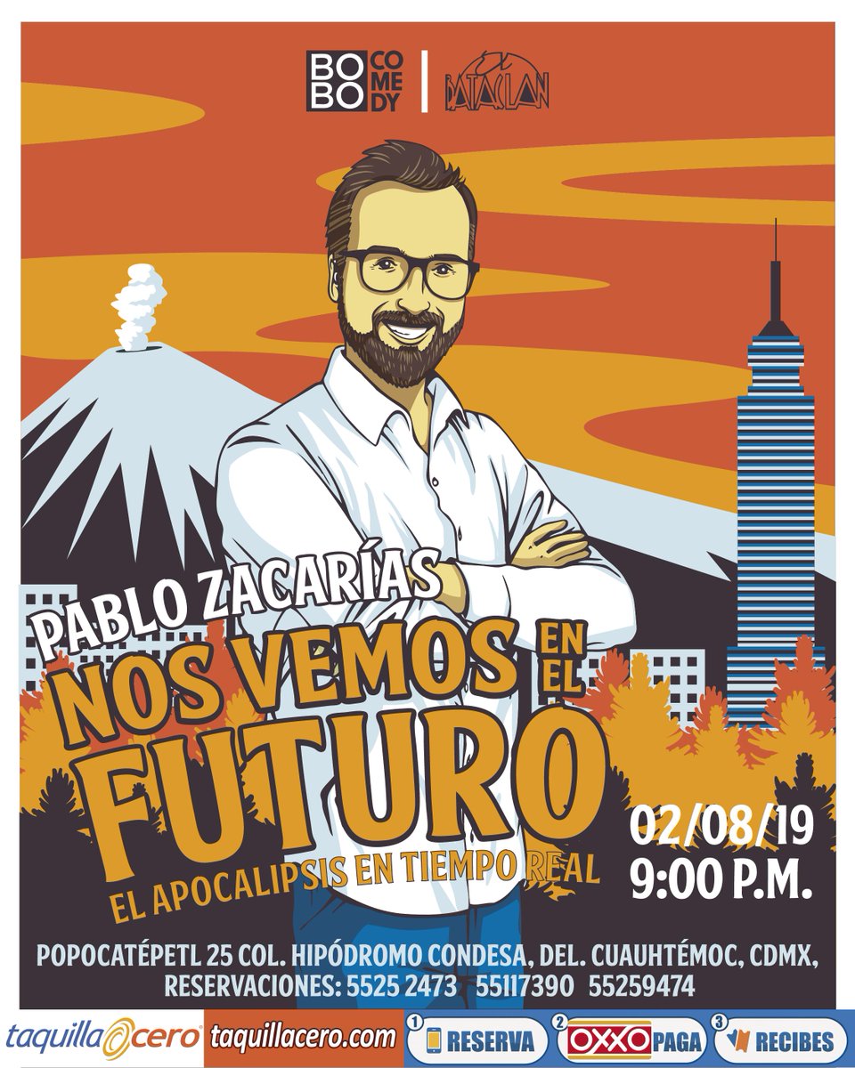 bobo_comedy's tweet photo. Para ponernos a la moda de los meteoritos, @PabloZacarias  presenta "Nos Vemos en el Futuro: el Apocalipsis en Tiempo Real" 🌍☄️

Una reflexión cómica, mística y musical sobre la actual crisis planetaria.

¡No te lo pierdas este 2 de agosto en @elbataclan! https://t.co/ydQq8rJlAF