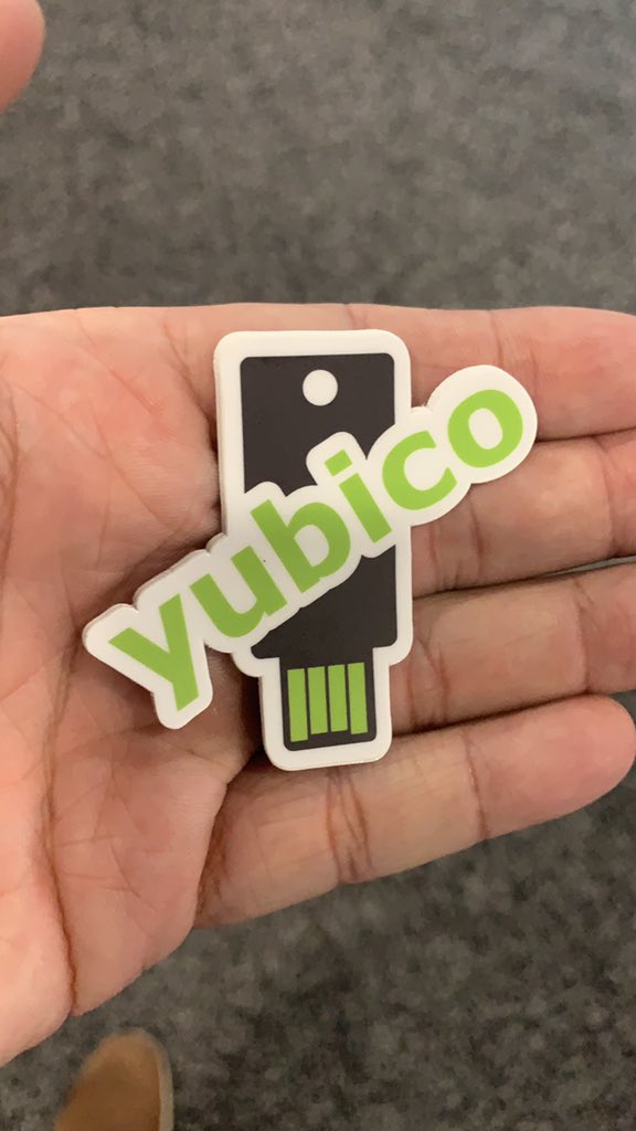 vanhybrid's tweet image. Stickers! These are definitely making it onto my laptop! 😎 #Fido2 #AzureAD #nomorepasswords #yubikey