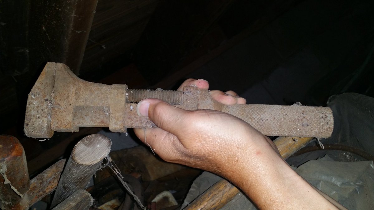 New system is awaiting installation nowAs to finds see pics of assorted stuff, 2 monkey wrenches, a pipe wrench, and creepy spider webs--loads and loads of spider webs